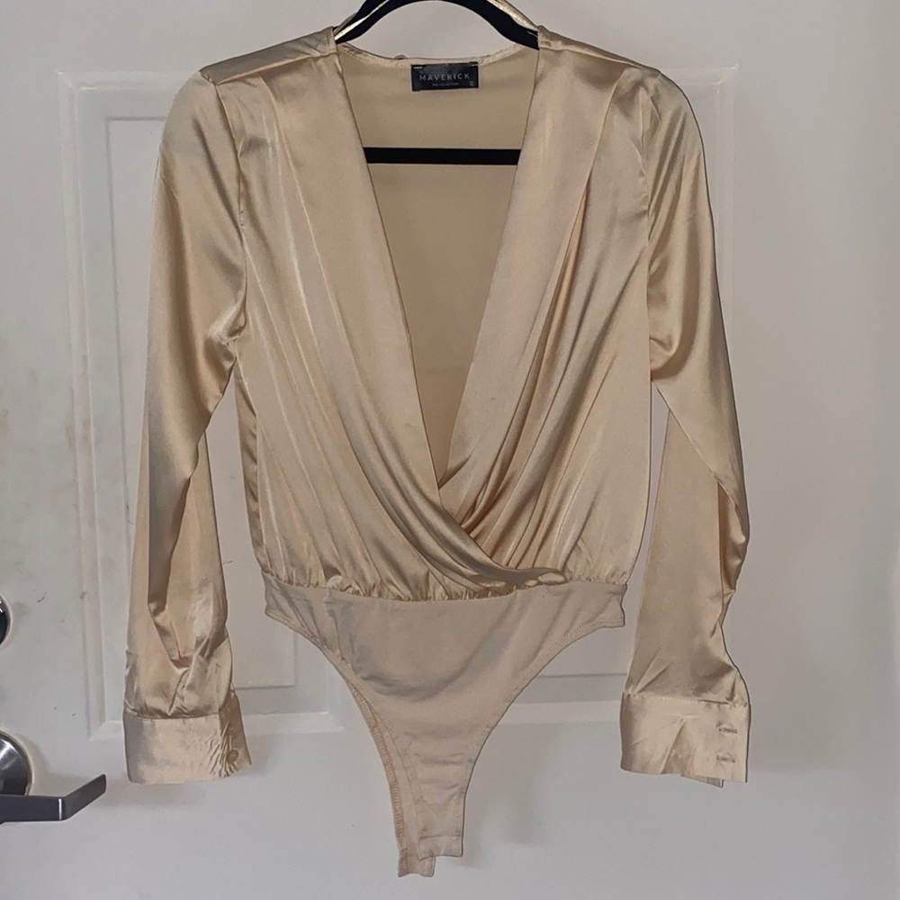 Maverick gold blouse body suit NWOT